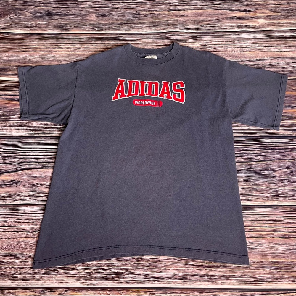 Vintage 90s Adidas Worldwide T-Shirt Made in USA Retro Logo Unisex Size Large